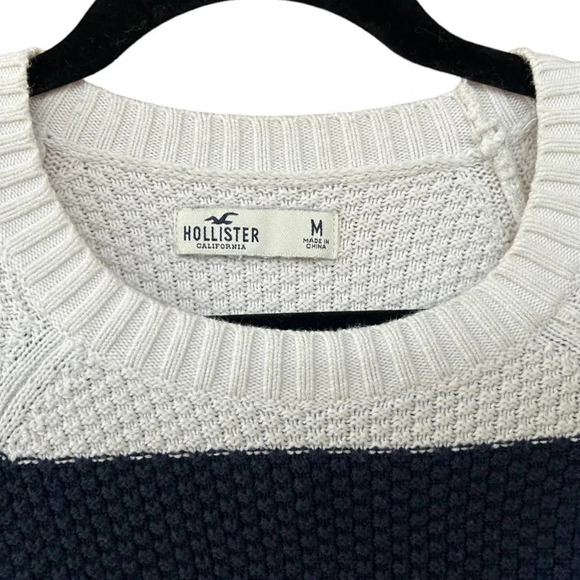 Hollister Women's Waffleknit Nautical Striped Knit Sweater Size Medium - Picture 3 of 8